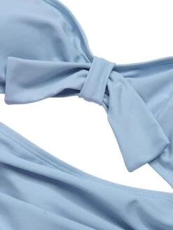 Blue 1930s Folds Back Strap One-Piece Swimsuit -Women's Fashion Sales SCXL000254 5