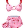 [Pre-Sale] Pink 1950s Plaid & Cherry Strap Swimsuit