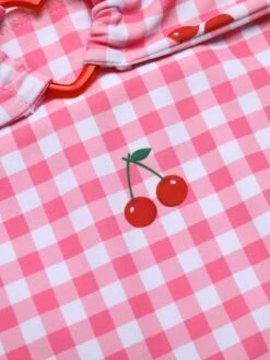 [Pre-Sale] Pink 1950s Plaid & Cherry Strap Swimsuit -Women's Fashion Sales SCXL000302 5