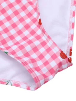 [Pre-Sale] Pink 1950s Plaid & Cherry Strap Swimsuit -Women's Fashion Sales SCXL000302 6