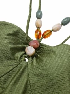 1960s Solid Textured Bandeau Halter Swimsuit -Women's Fashion Sales SCXL000312 4