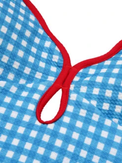 Blue 1950s Plaid Sling One-Piece Swimsuit 8 Blue 1950s Plaid Sling One-Piece Swimsuit -Women's Fashion Sales SCXL000321 4