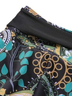 1950s Color Block Floral Halter Swimsuit -Women's Fashion Sales SCXL000325 8