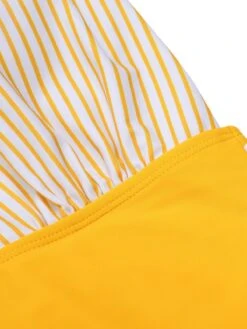 Yellow 1950s Halter Striped Patchwork Swimsuit 14 Yellow 1950s Halter Striped Patchwork Swimsuit -Women's Fashion Sales SCXL000328 5