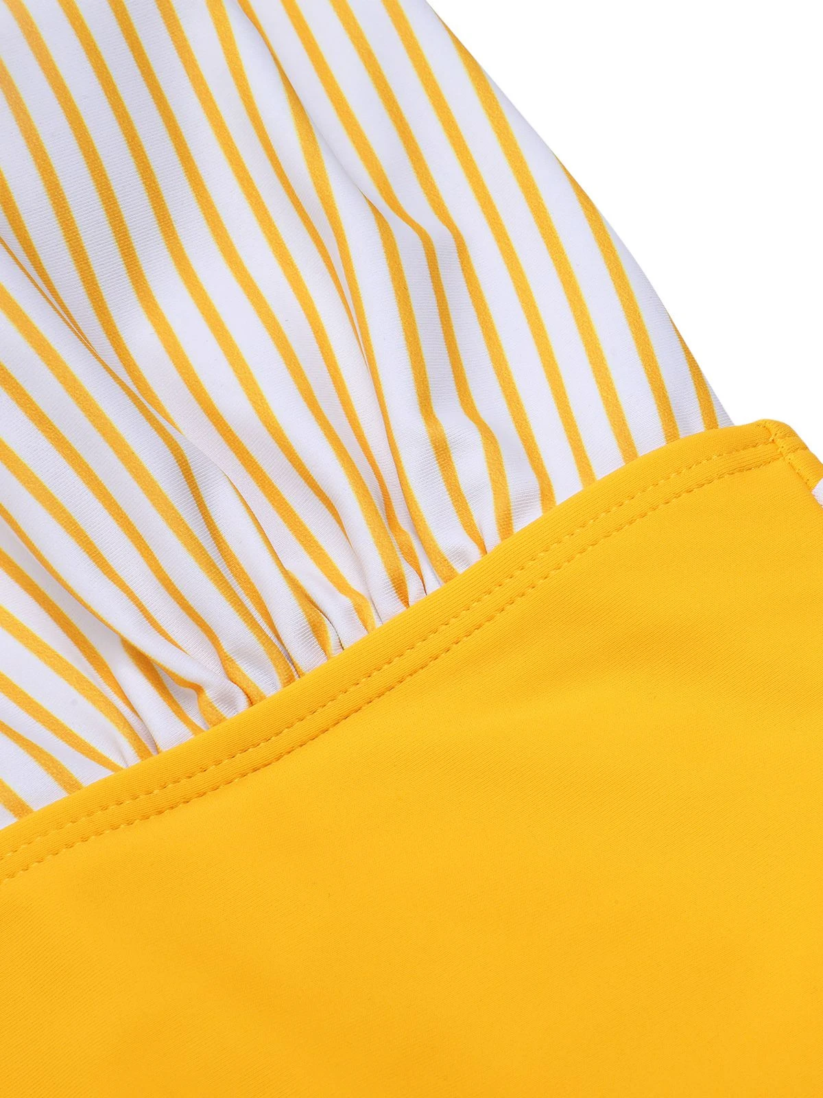 Yellow 1950s Halter Striped Patchwork Swimsuit 8 Yellow 1950s Halter Striped Patchwork Swimsuit - Image 6