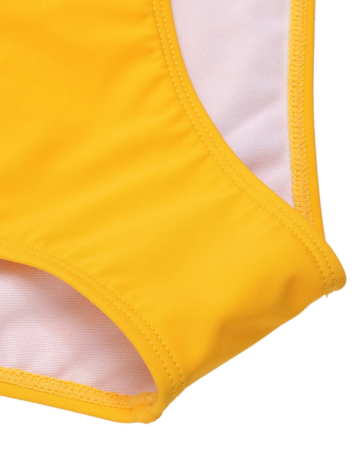 Yellow 1950s Halter Striped Patchwork Swimsuit 9 Yellow 1950s Halter Striped Patchwork Swimsuit - Image 7