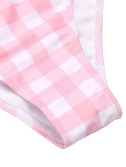 [Pre-Sale] Pink 1940s Spaghetti Strap Plaid Bow Swimsuit -Women's Fashion Sales SCXL000338 6
