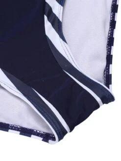 Dark Blue 1930s Stripes Halter Buttons Swimsuit -Women's Fashion Sales SCXL000397 6