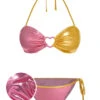 [Pre-Sale] Pink & Yellow 1970s Heart Ring Bikini Set -Women's Fashion Sales SCXL000402 01