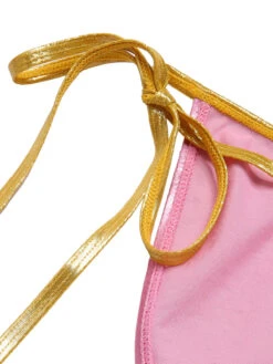 [Pre-Sale] Pink & Yellow 1970s Heart Ring Bikini Set -Women's Fashion Sales SCXL000402 6