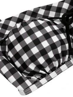 Black 1940s Plaid Halter Swimsuit -Women's Fashion Sales SCXL000407 4