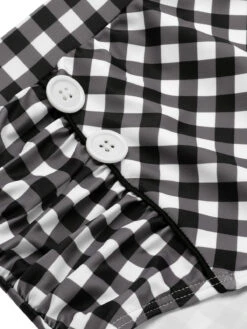 Black 1940s Plaid Halter Swimsuit -Women's Fashion Sales SCXL000407 5