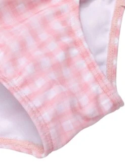 [Pre-Sale] Pink 1940s Spaghetti Strap Mesh Plaids Swimsuit -Women's Fashion Sales SCXL000409 6 compressed