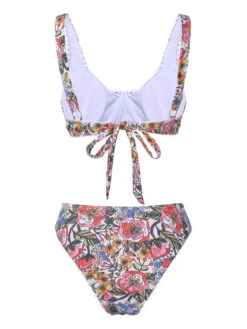 1940s Hippie Floral Wide Strap Swimsuit -Women's Fashion Sales SCXL000422 3