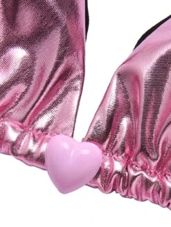 [Pre-Sale] Pink 1970s Metallic 3D Heart Swimsuit -Women's Fashion Sales SCXL000427 5