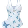 [Pre-Sale] Multicolor 1970s Butterfly Bow Strap Swimsuit -Women's Fashion Sales SCXL000439 01