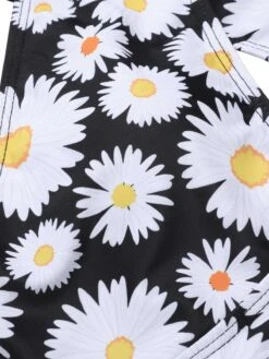 [Pre-Sale] Black 1950s Daisy Cross Strap Swimsuit -Women's Fashion Sales SCXL000442 4 compressed