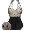 [Pre-Sale] Black 1950s Halter Polka Dots Mesh Swimsuit -Women's Fashion Sales SCXL000444 01 compressed