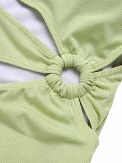 Green 1950s Solid Waist Cutout Ring Swimsuit -Women's Fashion Sales SCXL000445 4 8c89bfb3 f2f5 412d 9c9d 0679809c1922