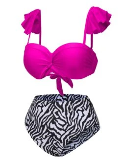 1950s Spaghetti Strap Leopard Ruffles Swimsuit -Women's Fashion Sales SCXL000470 10 compressed