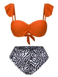 1950s Spaghetti Strap Leopard Ruffles Swimsuit -Women's Fashion Sales SCXL000470 13 compressed