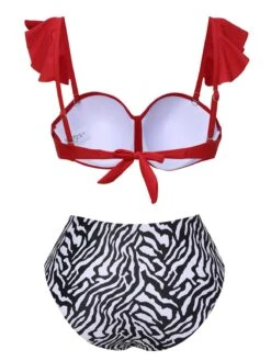 1950s Spaghetti Strap Leopard Ruffles Swimsuit -Women's Fashion Sales SCXL000470 3 compressed