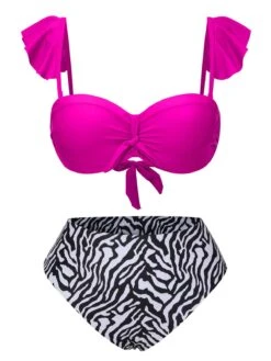 1950s Spaghetti Strap Leopard Ruffles Swimsuit -Women's Fashion Sales SCXL000470 9 compressed