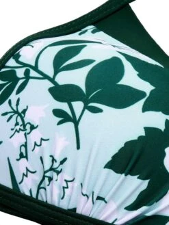 Green 1950s Halter Plants Print Swimsuit & Cover-Up -Women's Fashion Sales SCXL000491 6 compressed