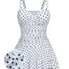 [Pre-Sale] White 1950s Spaghetti Strap Polka Dots Swimsuit -Women's Fashion Sales SCXL000506 01 compressed