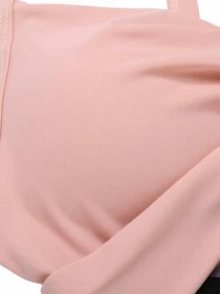 Pink & Black 1940s Hollow Waist Patchwork Swimsuit -Women's Fashion Sales SCXL000507 4