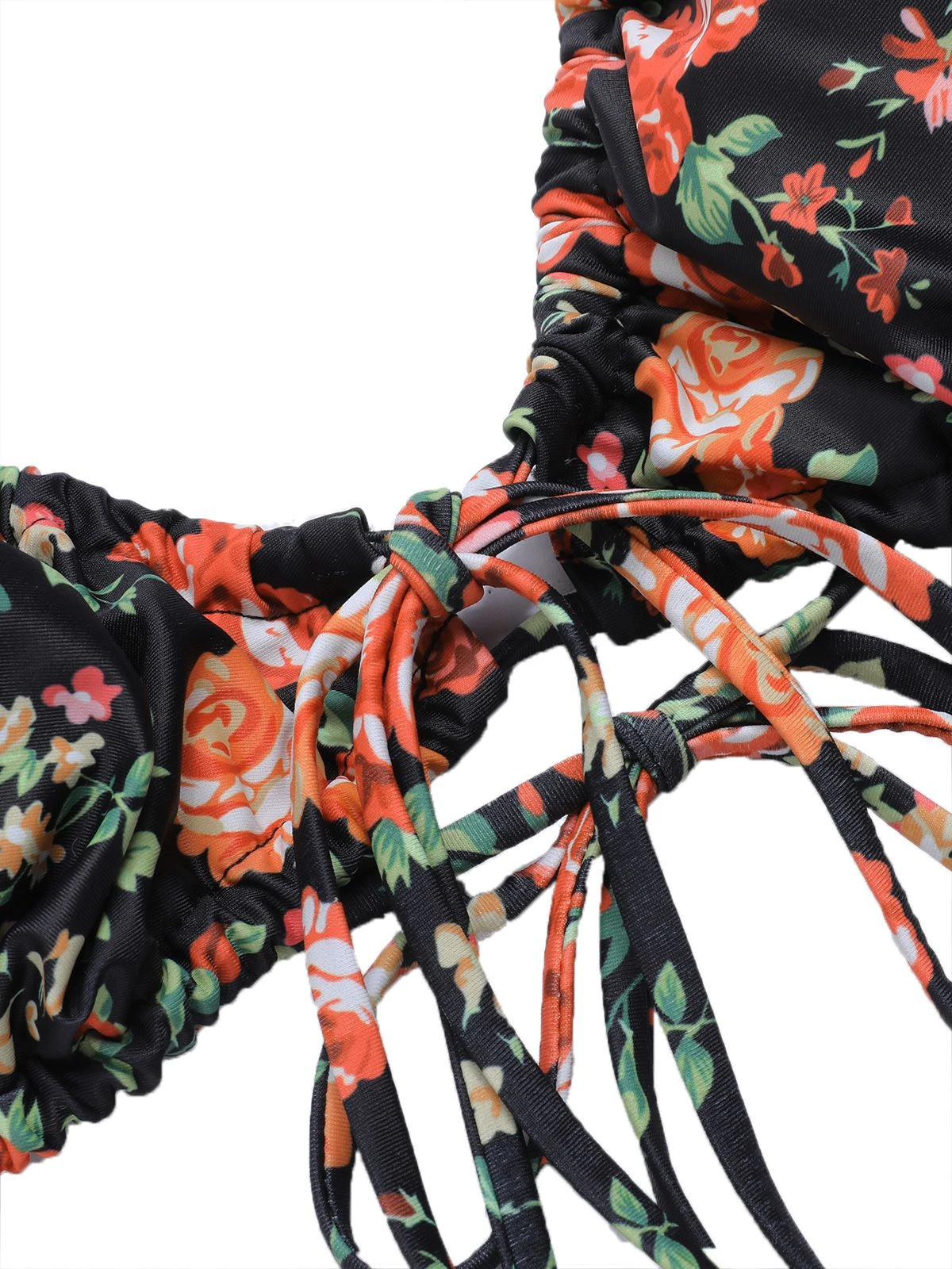 1950s Floral Lace-Up Spaghetti Strap Bikini Set 6 1950s Floral Lace-Up Spaghetti Strap Bikini Set - Image 4