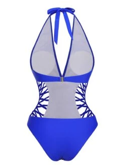 1930s Halter V-Neck Hollow One-Piece Swimsuit -Women's Fashion Sales SCXL000550 7 compressed