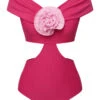 Rose Red 1930s 3D Rose Off Shoulder Swimsuit -Women's Fashion Sales SCXL000567 1 1