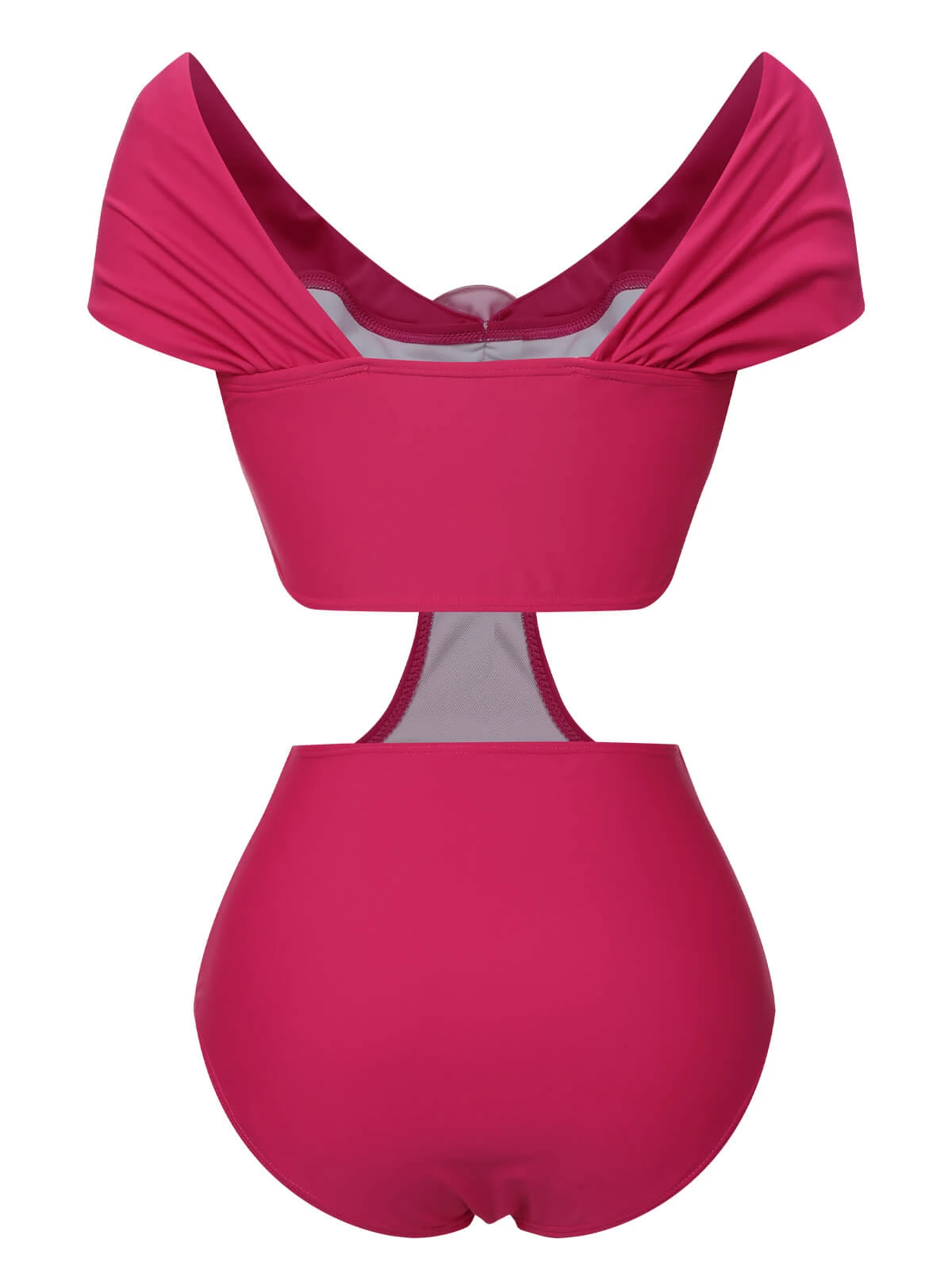 Rose Red 1930s 3D Rose Off Shoulder Swimsuit 5 Rose Red 1930s 3D Rose Off Shoulder Swimsuit - Image 3