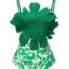 Green 1960S 3D Floral Strap Swimsuit -Women's Fashion Sales SCXL000568 PAT 1