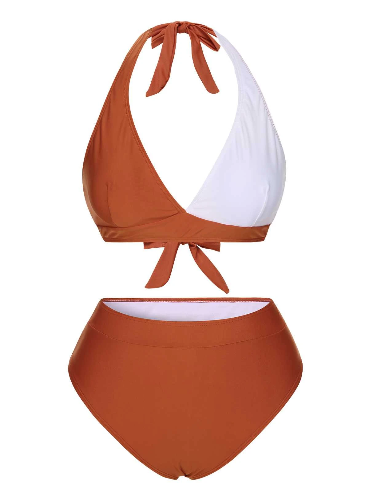 Red 1930s Halter Contrast Swimsuit 3 Red 1930s Halter Contrast Swimsuit