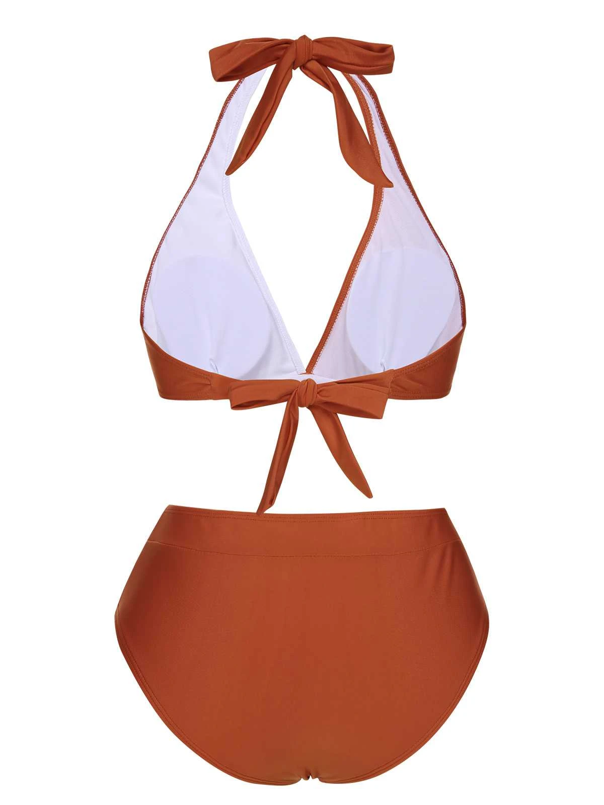 Red 1930s Halter Contrast Swimsuit 5 Red 1930s Halter Contrast Swimsuit - Image 3