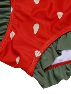 [Plus Size] Red 1950s Strawberry Ruffle Strap Swimsuit -Women's Fashion Sales SCXL000589 6