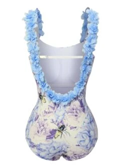 Multicolor 1950s 3D-Flowers Spaghetti Straps Swimsuit -Women's Fashion Sales SCXL000624 8