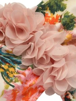 Pink 1950s 3D Lace Floral One-Shoulder Swimsuit -Women's Fashion Sales SCXL000625 5