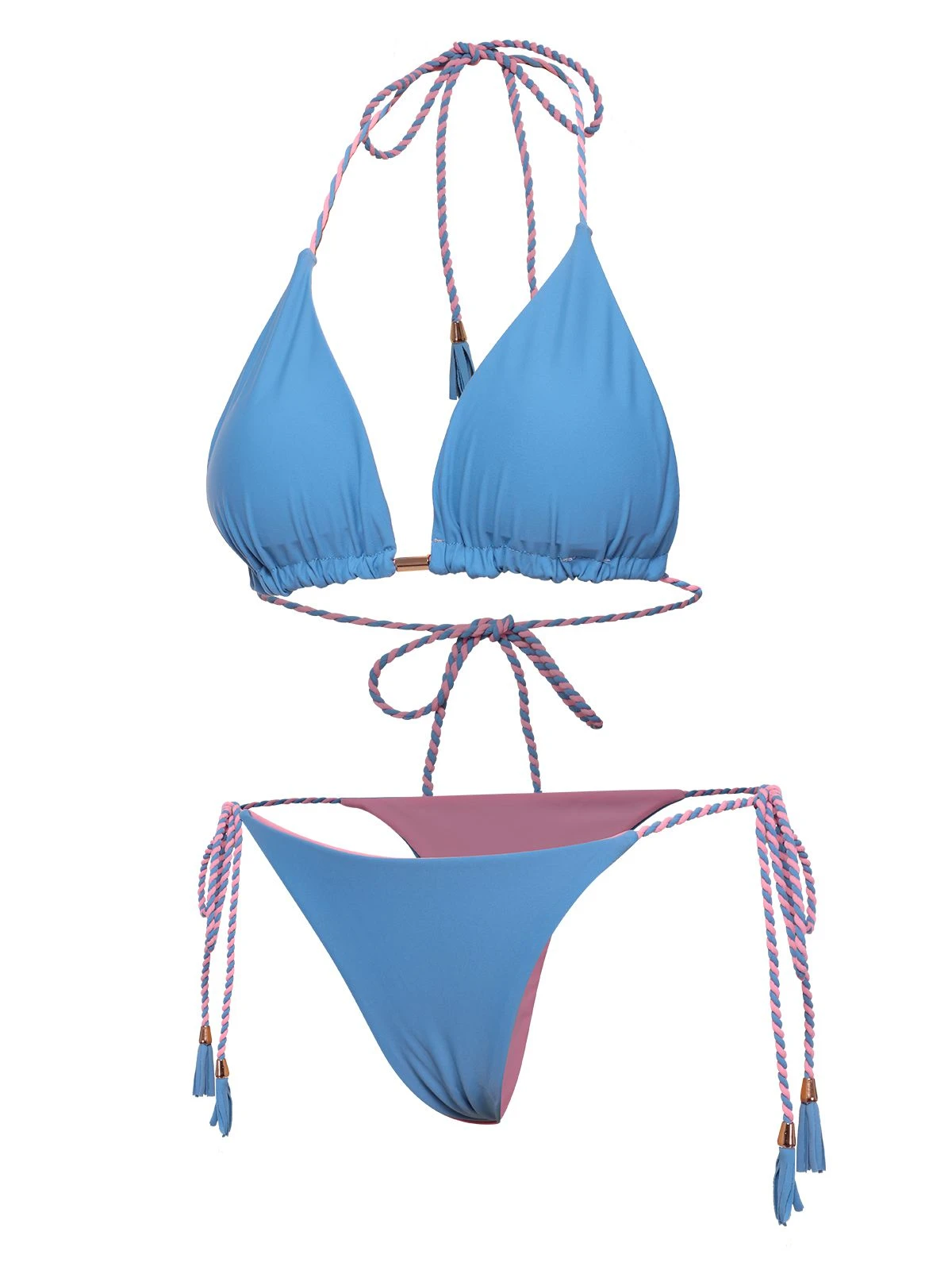 1950s Tie Back Backless Braided Bikini Set 3 1950s Tie Back Backless Braided Bikini Set - Image 2