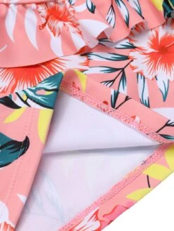 1930s Tropical Plants Ruffled V-Neck Tankini Set -Women's Fashion Sales SCXL000643 1 4