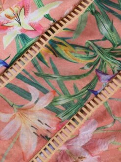 Pink 1960s Spaghetti Strap Floral One-Piece Swimsuit -Women's Fashion Sales SCXL000663 4 compressed