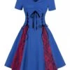 1980s Halloween Lace Patchwork Swing Dress -Women's Fashion Sales SKU 03 9d5e958a 956d 44c8 8642 d0acce41837e
