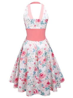 Pink 1950s Halter Floral Swing Dress -Women's Fashion Sales SVC016063 3 10d184eb a5b6 417f 824c ce0194352677