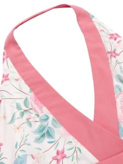 Pink 1950s Halter Floral Swing Dress -Women's Fashion Sales SVC016063 4