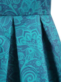 Blue 1950s Floral Sweetheart Swing Dress -Women's Fashion Sales SVV032159 BUG 4